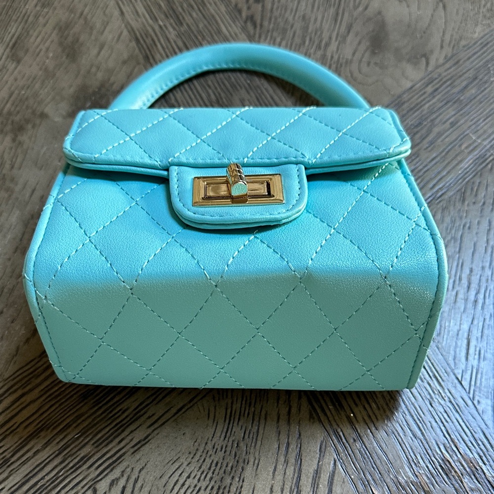 Aqua Quilted Small Handbag - Picture 2 of 12